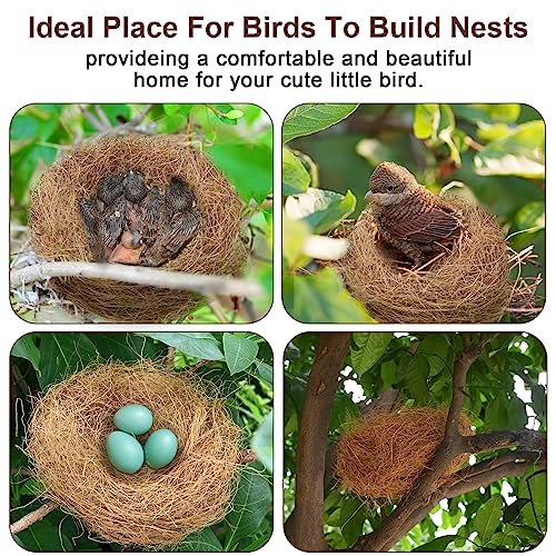 Sukh 2PCS Coconut Fiber for Bird Nest - Canary Nesting Material Coconut Bird Nest Finch Coconut Fiber Loose Bedding Substrate for Laying Eggs,Resting