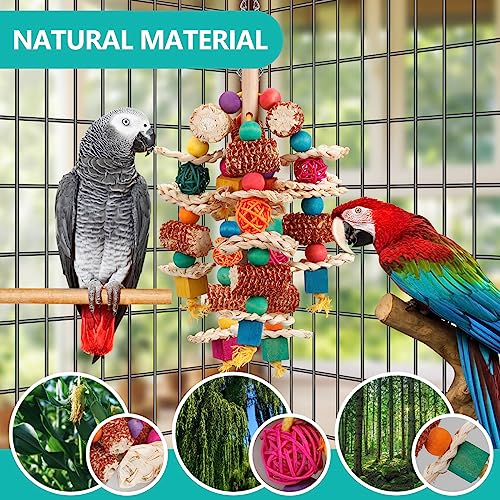 lovyoCoCo Parrot Toys Bird Toys Natural Corn Cob Bird chew Toys for Small and Medium-Sized Macaws,African Grey,Cockatoos
