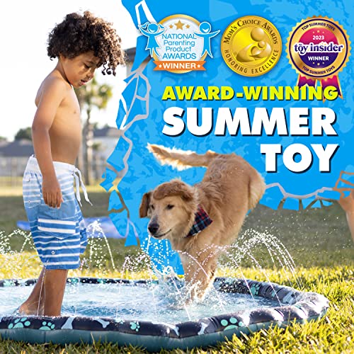 SplashEZ Non Slip Splash Pad for Kids & Dogs, 69’’ Extra Large Splash Pad Sprinkler for Kids, Dog Water Summer Toys - Great Outdoor Toys for Toddlers