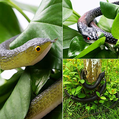 Shyflpopo 11 Pcs Realistic Rubber Snakes Decoration for Garden Props to Scare Birds, Squirrels, Mice, Prank Toys, Theater Props, and Party Favors for