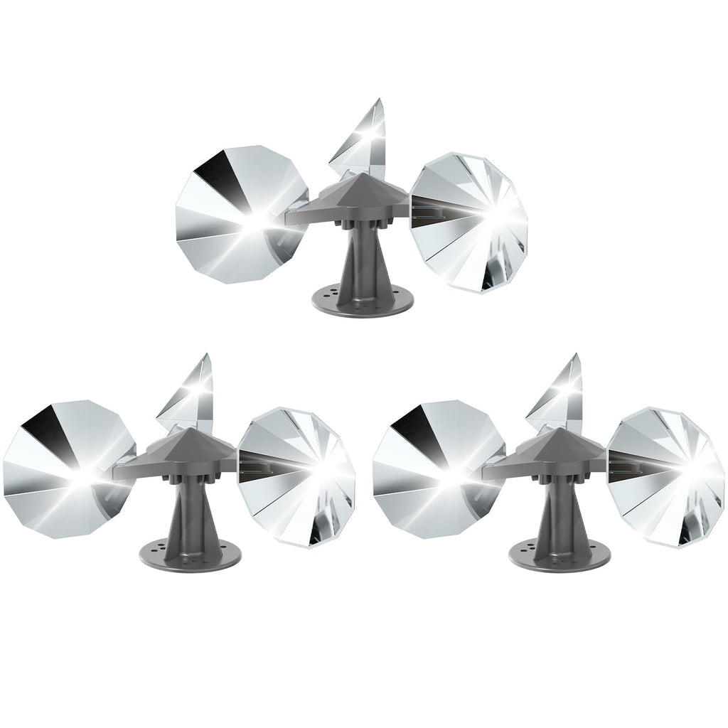 OFFO 3 PCS Bird Scare Reflective Device, Bird Reflector with Plastic Base for Outside, Keep Pigeon Woodpeckers and Sparrows Away for Outdoor Boats