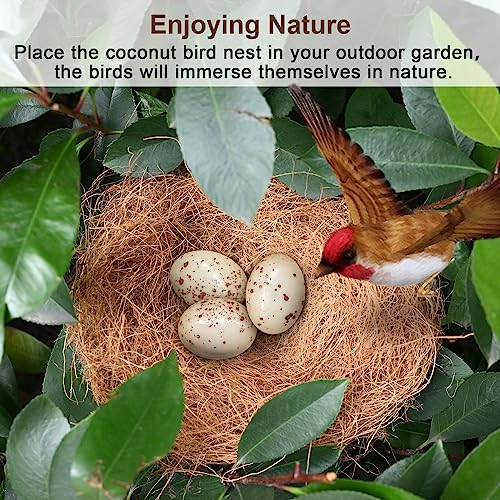 Sukh 2PCS Coconut Fiber for Bird Nest - Canary Nesting Material Coconut Bird Nest Finch Coconut Fiber Loose Bedding Substrate for Laying Eggs,Resting