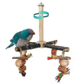 Bird Perch 360° Rotating Perch with Natural Chew Toys - Spinning Bird Toys Cage Accessories- Parrot Wooden Stand for Small and Medium Birds
