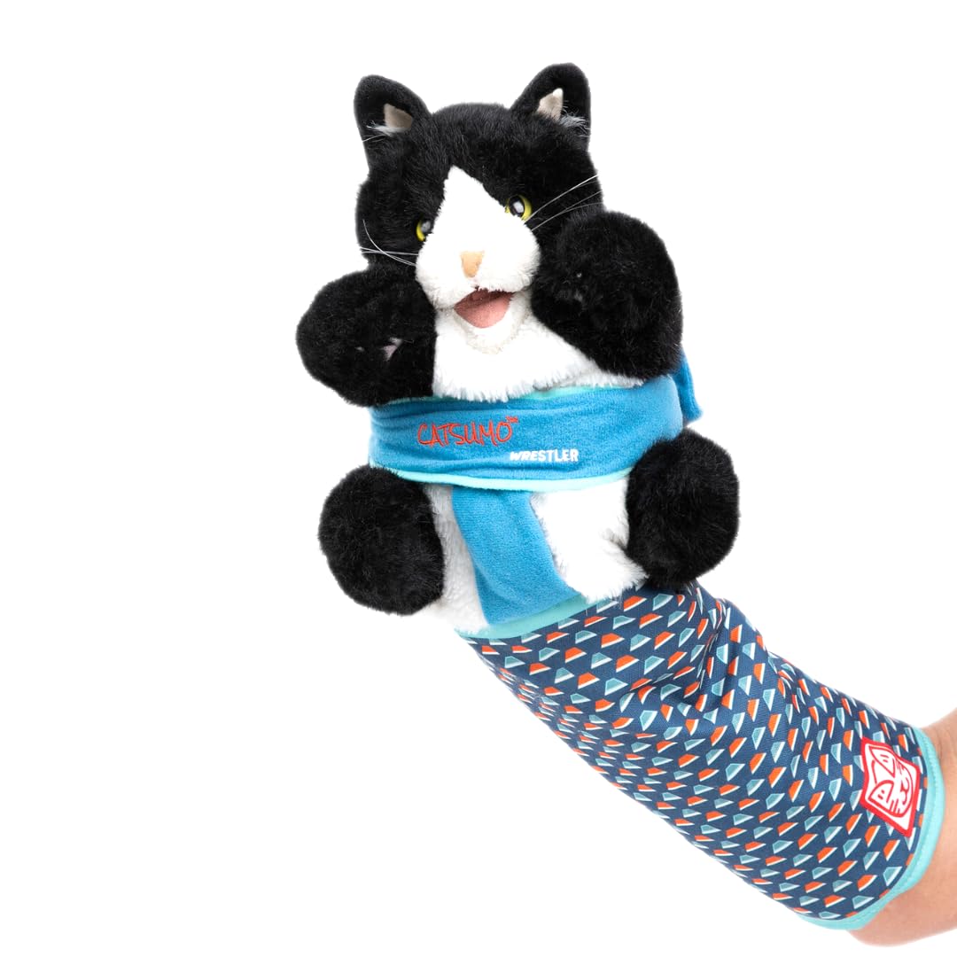 Cat Wrestling Glove Puppet – Interactive Hand Mitt with Durable Protective Sleeve and Catnip - Play & Enrichment