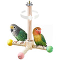 Bird Stand Perch Toy, Interactive Spinning Parakeet Toys, Wooden Exercise Wheel Parrot Toy, Enrichment Cockatiel Toy for Birds Cage, Bird Cage