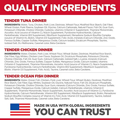 Hill's Science Diet Adult 1-6 Wet Cat Food Variety Pack, Chicken, Tuna, & Ocean Fish, 2.8 oz. Pouches, 12-Pack