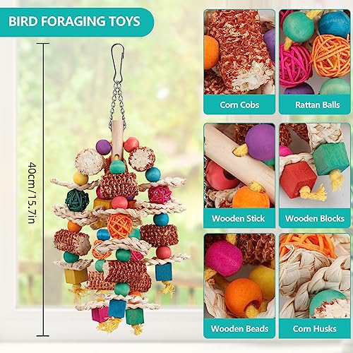 lovyoCoCo Parrot Toys Bird Toys Natural Corn Cob Bird chew Toys for Small and Medium-Sized Macaws,African Grey,Cockatoos
