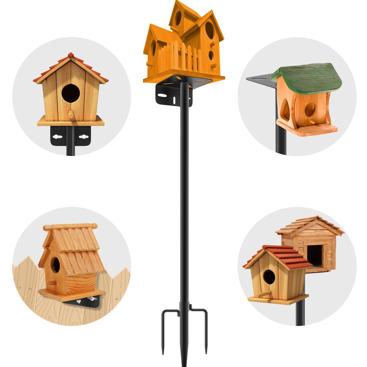 80 Inch Adjustable Bird Feeder Pole,Bird House Pole Suitable for Feeders & Birdhouse,Weather Station,Heavy-Duty Rustproof Design,Enhance Outdoor