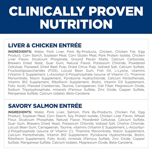 Hill's Science Diet Kitten Wet Cat Food Variety Pack, Liver & Chicken, Salmon Minced, 2.9 oz. Cans, 12-Pack