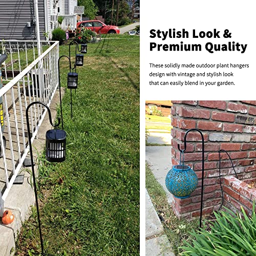 Ottsuls Shepherd-Hooks 60" Adjustable for Bird-Feeder Lantern Plant-Hook Garden-Stake - Plant Stand Hanger for Outdoor Flower Basket, Bird Feeder