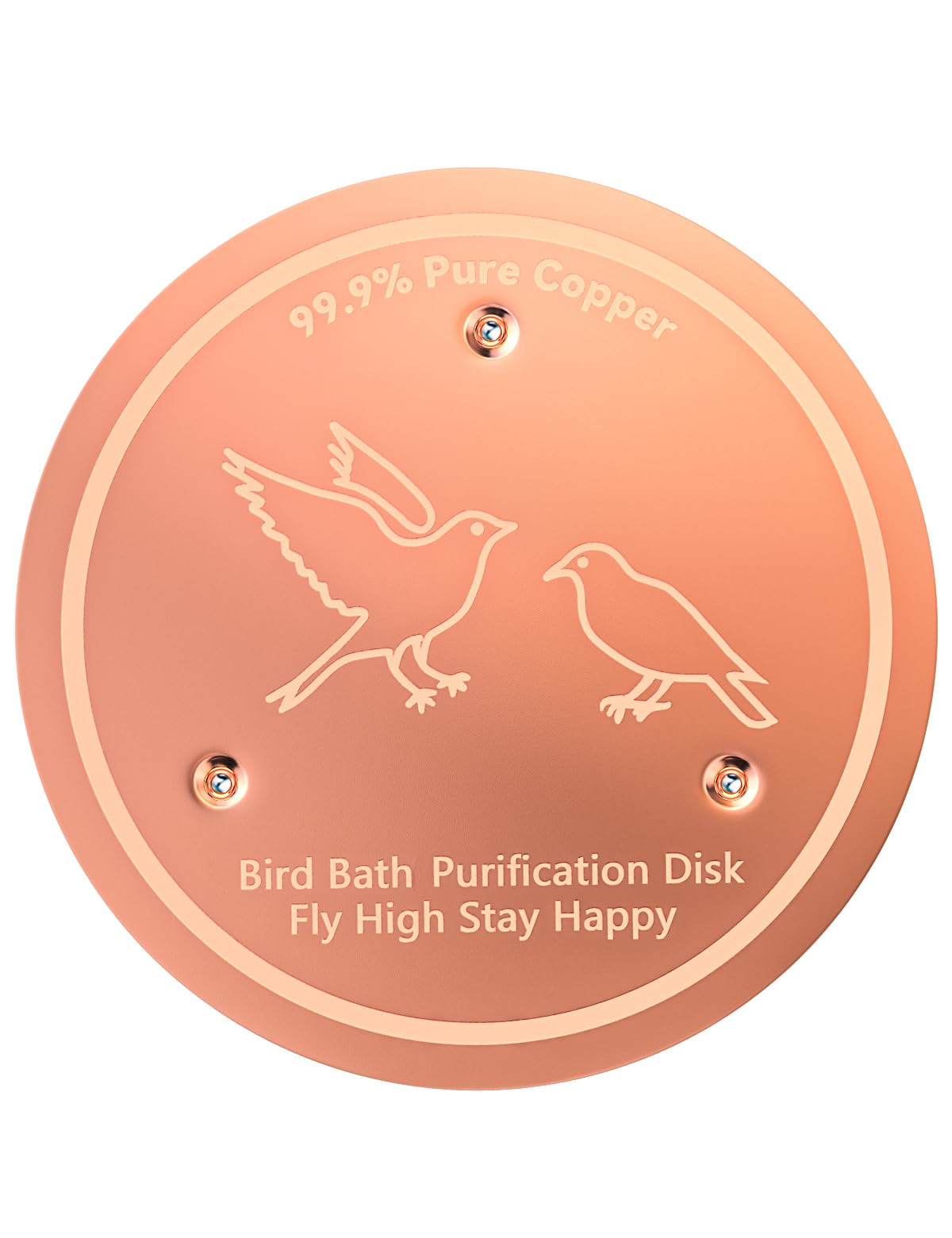 CNARIO Copper Disk for Bird Baths, Bird Baths 99.99% Pure Copper Cleaning Disk, Safe Natural Solution, 0.6mm Thick with Stable Triple-Point Support