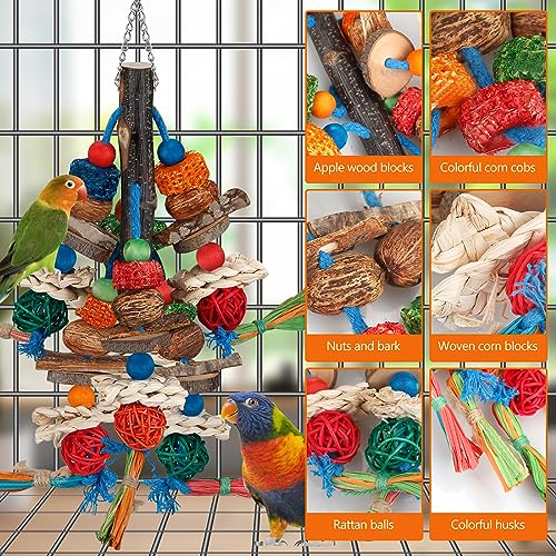 Bird Toys,Parrot Toys Exciting Chewing Fun for Parakeets,Cockatiels,Conures,Lovebirds,African Gray Cockatoos  And Other Small Medium-Sized Parrot