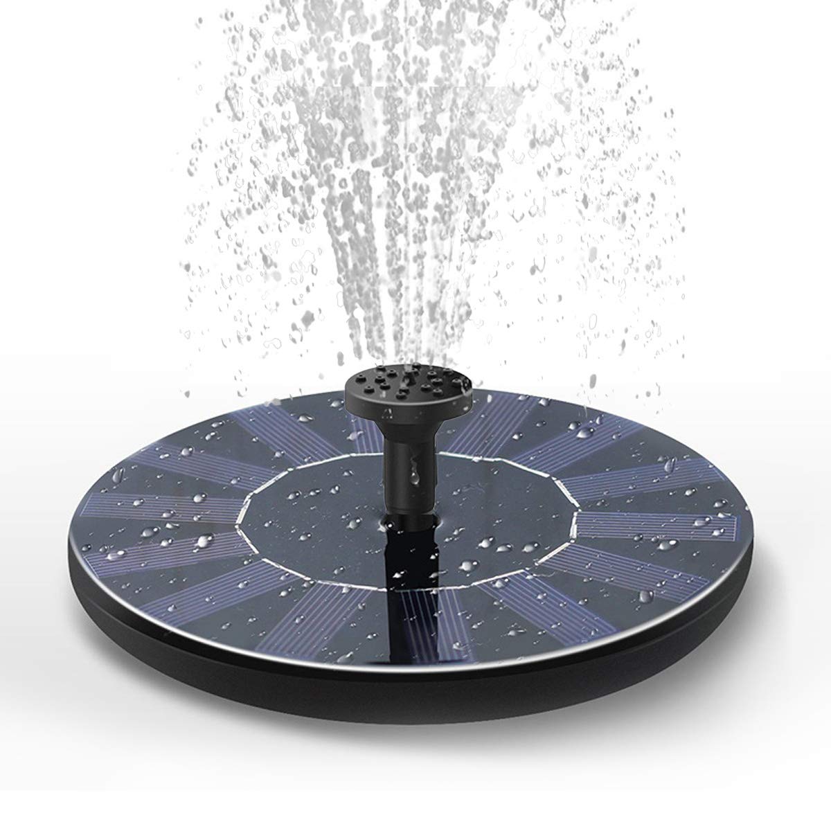 Solar Fountain Water Pump for Bird Bath, New Upgraded Mini Solar Powered Fountain Pump 1.5W Free Standing Solar Panel Kit Water Fountain for Garden