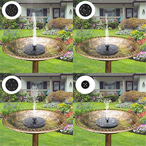 Mademax 1W Solar Bird Bath Fountain Pump, Solar Fountain, Free Standing Floating Solar Powered Water Fountain Pump for Bird Bath, Garden, Pond, Pool