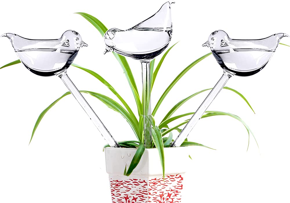 Glass Plant Watering Globes, Self Watering Globes Bird Shape, Self Watering Planter Insert, Plant Watering Devices, Automatic Plant Waterer Indoor