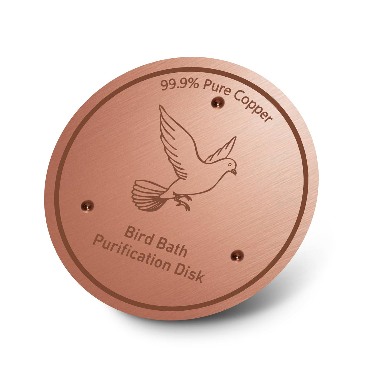 Bird Bath Copper Disk, 0.6mm Reinforced 99.99% Pure Copper Cleaning Disk with Triple-Point Support for Physical Safe Clean Water All-Season