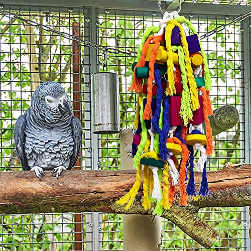Rypet Large and Small Parrot Chewing Toys Parrot Cage Bite Toy Wooden Block Tearing Toys for Conures Cockatiels African Grey and Other  Parrots