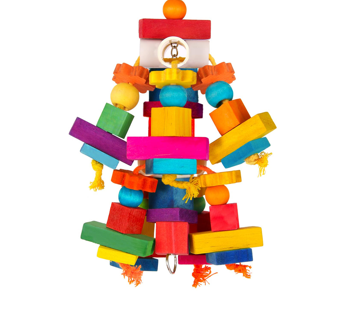 Kyouki Large Parrot Toy, Bird Toys for Cockatoos,Macaws, African Grey,  Parrots,Conures, Lovebirds, Multicolored Natural Wooden Blocks Chewing Toys