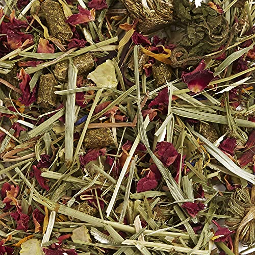 Tropical Carnival Natural Behaviors Grain-Free Guinea Pig Food – 4 Pounds, High-Fiber Timothy Hay Blend with Flowers & Leaves, Supports Natural