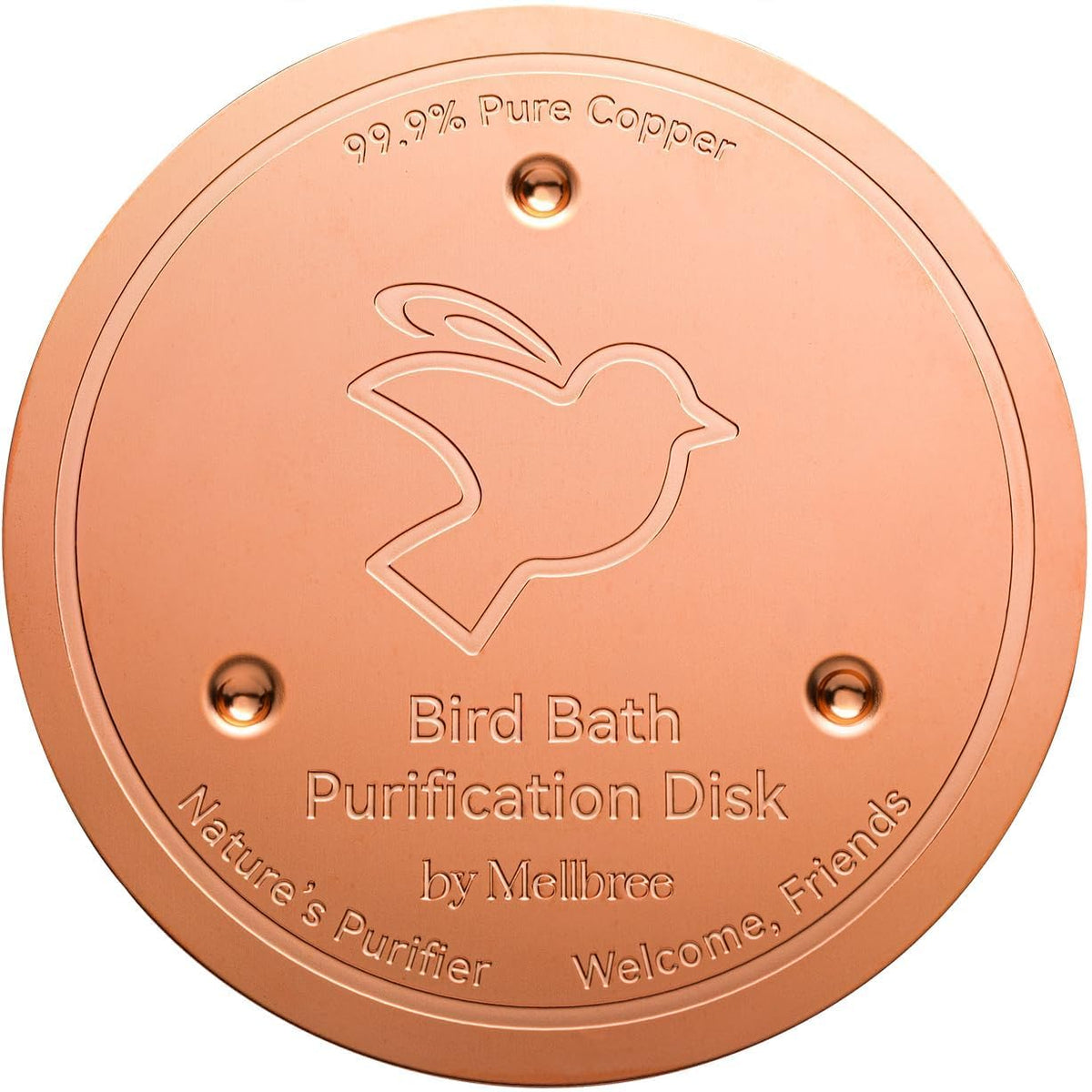 Mellbree Bird Bath Copper Disk, 0.6mm Reinforced 99.99% Pure Copper Cleaning Disk for Physical Safe Clean Water All-Season, Universal Fit for Outdoor