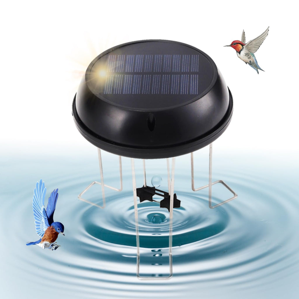Bird Bath Solar Swing Device, Stainless Steel Bird Bath Bubble Device, Suitable for Garden Ponds, Pool Scenery, Oxygen and Water Enhancers