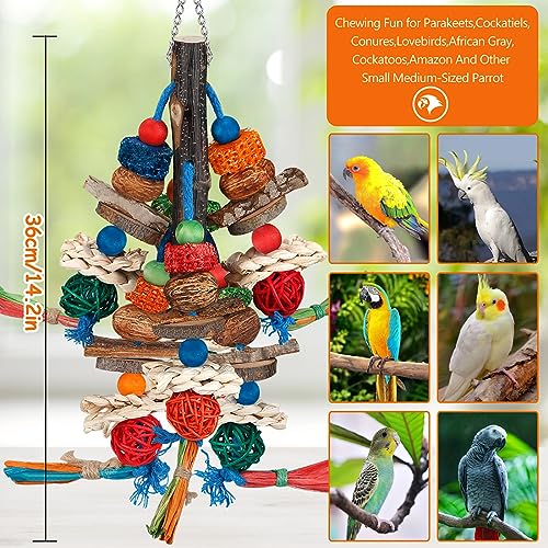 Bird Toys,Parrot Toys Exciting Chewing Fun for Parakeets,Cockatiels,Conures,Lovebirds,African Gray Cockatoos  And Other Small Medium-Sized Parrot