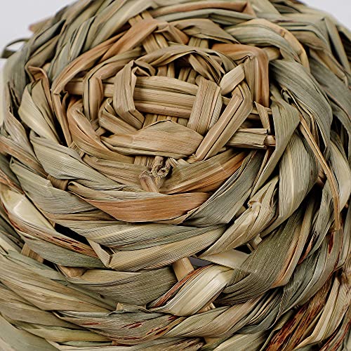 winemana 4 Pack Hanging Bird Nest House for Outside, Ball Shape, Hand Woven, Durable Sturdy, Made of Natural Grass, Perfect for Garden Patio Lawn