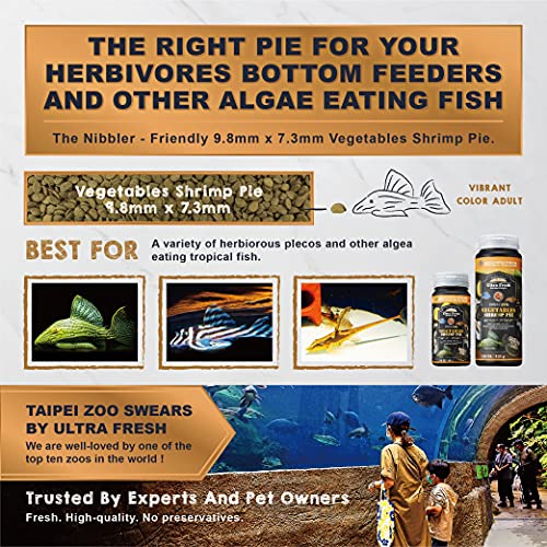 Ultra Fresh Algae Wafers Pleco Food, Spirulina & Algae, Sword Prawns, Balanced Diet, Color Enhancing, All Natural Ingredients, for Algae Eaters