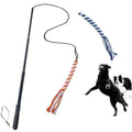 ASOCEA Dog Extendable Teaser Wand Pet Flirt Stick Pole Puppy Chasing Tail Interactive Toy for Small Medium Large Dogs Training Playing Exercise