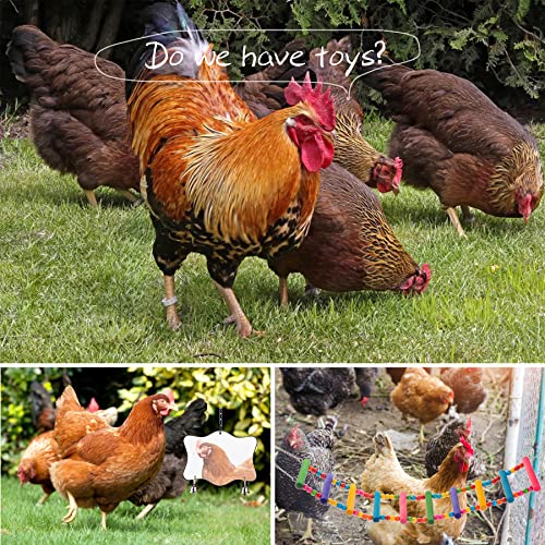 Chicken Toys for Coop 12PCS Set, KAKUNM Chicken Enrichment Toys，Including Xylophone, Swing Set, Mirror Toy, Flexible Ladder, Vegetable String Bag and