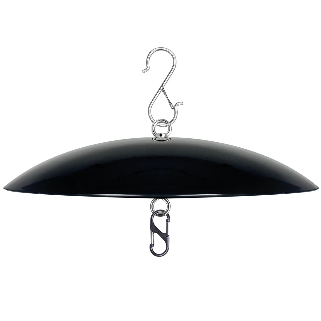 13" Bird Feeder Rain Guard, Hummingbird Feeders Shade Dome Cover, Hanging Baffle for Bird Feeder Pole,Smart Birds Feeder Umbrella (Black), 1 Pack