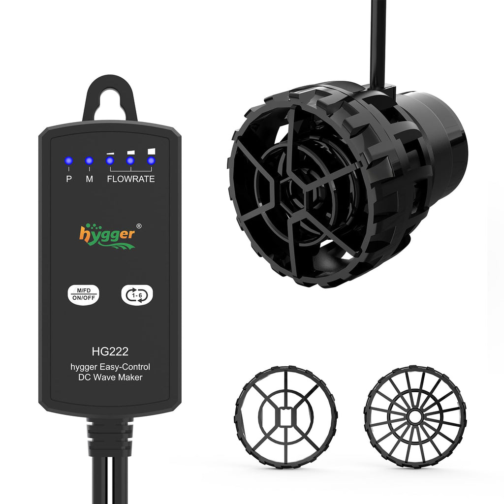 hygger Aquarium Wave Maker for 5-10 Gallon Fish Tanks, Adjustable DC Power Heads for Aquarium with Controller, Aquarium Circulation Pump With