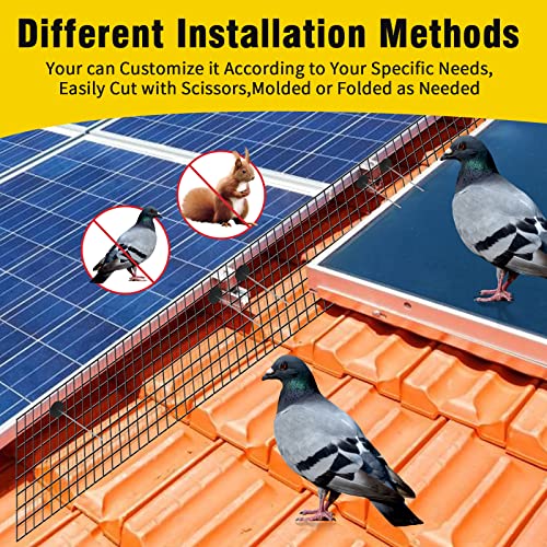 6in X 100ft Solar Panel Bird Guard,Solar Panel roof Protection net 1/2inch Mesh PVC Black Vinyl Coated Galvanized net 70 Fastener ClipsUsed for