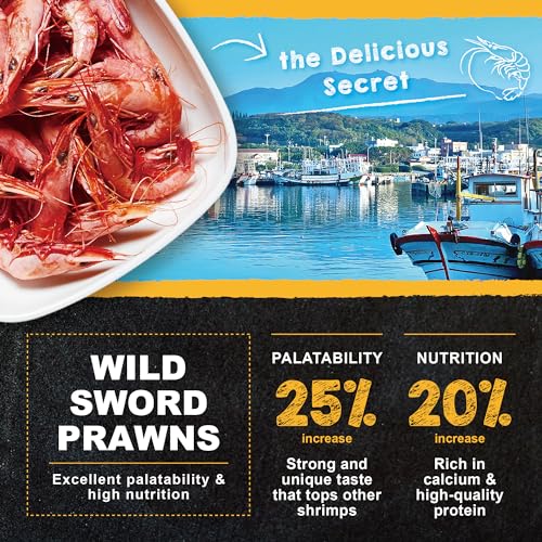 Ultra Fresh Cichlid Sinking Fish Food, Wild Sword Prawns, All Natural Ingredients, Carnivore Pellets for Large Cichlid and Tropical Fish, Royal