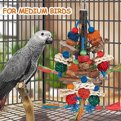 Bird Toys,Parrot Toys Exciting Chewing Fun for Parakeets,Cockatiels,Conures,Lovebirds,African Gray Cockatoos  And Other Small Medium-Sized Parrot