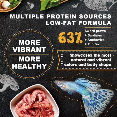 Ultra Fresh Apex Guppy Fish Food, Growth Formula with Natural Ingredients & Whole Nutrition 1.69oz