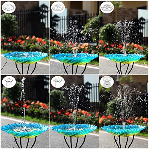 AISITIN 3.5W Solar Fountain Pump for Water Feature Outdoor DIY Solar Bird Bath Fountain with Multiple Nozzles, Solar Powered Water Fountain for