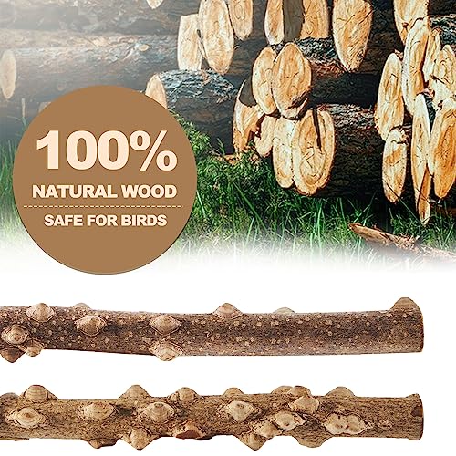 6-Piece Bird Perch Set - Natural Wood Grape Sticks, Paw Grinding Forks, Bird Stand & Toys for Parakeets, Cockatiels, Conure, Budgies