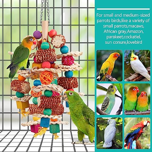 lovyoCoCo Parrot Toys Bird Toys Natural Corn Cob Bird chew Toys for Small and Medium-Sized Macaws,African Grey,Cockatoos