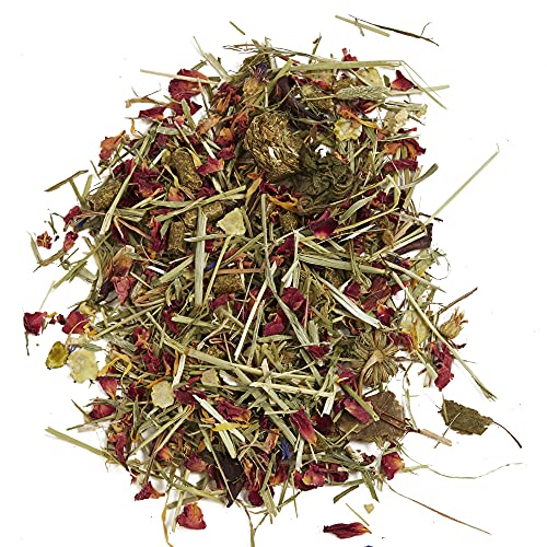 Tropical Carnival Natural Behaviors Grain-Free Guinea Pig Food – 4 Pounds, High-Fiber Timothy Hay Blend with Flowers & Leaves, Supports Natural