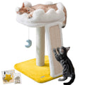 Happi N Pets Cat Tree, Cloud Cat Tower with Soft Bed, Cat Scratching Post & Pad with Larger Perch for Window Viewing, Small Cat Tree with Cute Toys