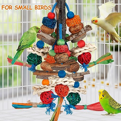 Bird Toys,Parrot Toys Exciting Chewing Fun for Parakeets,Cockatiels,Conures,Lovebirds,African Gray Cockatoos  And Other Small Medium-Sized Parrot