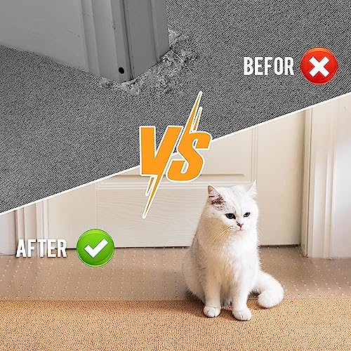 Uross Carpet Protector for Pets - Cat Scratch Guard Mat, Anti Scratch Under Door Guard, Easy to Cut Plastic, 3.6FT