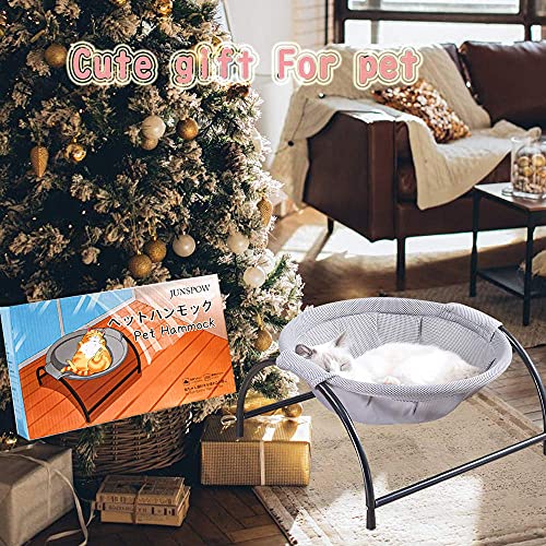 JUNSPOW Cat Bed Dog/Pet Hammock Bed Free-Standing Kitty Sleeping Cat Supplies Pet Supplies Whole Wash Stable & Breathable Easy Assembly Indoors