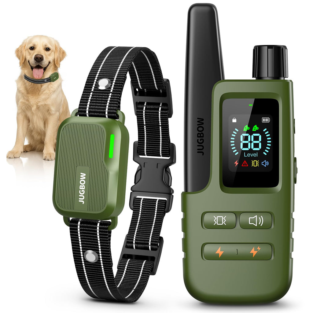 Jugbow Dog Shock Collar - 4500FT Dog Training Collar with Remote, IPX8 Waterproof Electric Dog Collar with 4 Training Modes, Security Lock