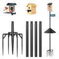 Smart Bird Feeder Pole Stand with Proof Squirrel Baffle - Dia 1 Inch Bird House Pole 79", Feeding Station for Outdoors Heavy Duty, Compatible Post