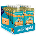 Solid Gold Bone Broth Cat Food Topper - Limited Ingredient Lickable Cat Broth Pouches w/Chicken Protein Shreds & Collagen for Hydration & Gut Support