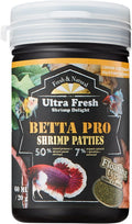 Ultra Fresh Betta Fish Food, Pro Shrimp Patties, 50% Sword Prawns + Akiami Paste Shrimps, All Natural Protein, Rich in Calcium, for Betta's Healthy