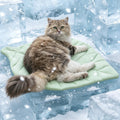 Cat Cooling Mat Cat Leaf Bed Mat Comfortable Soft Fabric Breathable Cozy for All Seasons 26.5"x20.5" Ideal for Cats Small Pets