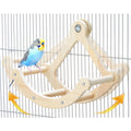 Bird Perch Toy, Interactive Rocking Parakeet Toys and Perches, Wooden Exercise Wheel Cockatiel Toys, Intelligence Puzzle Birds Enrichment Toy for